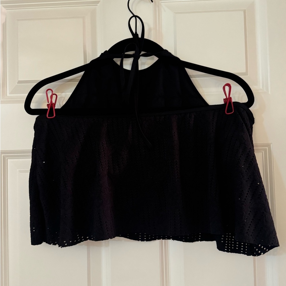 Black Halter Swimming Suit Top
